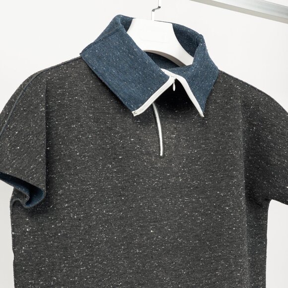 Marie Saint Pierre Reno Grey Speckled Neoprene Top - Picture 4 of 9